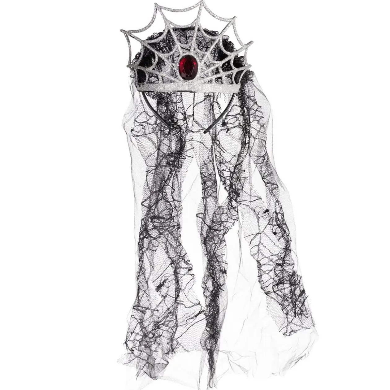 Diadème araignée avec voile pour adulte