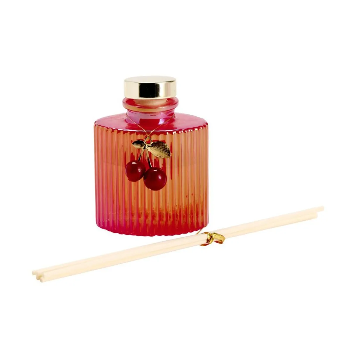 Diffuseur à bâtonnets 100ml verre coloré strié pampille cerises (2 modèles) < Gifi Clearance