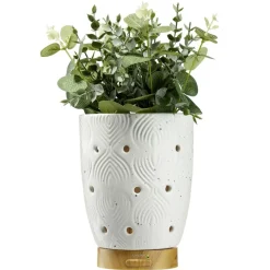 Diffuseur huiles essentielles Mességué Yarra blanc support plante 5V Ø11,5xH22cm < Gifi New