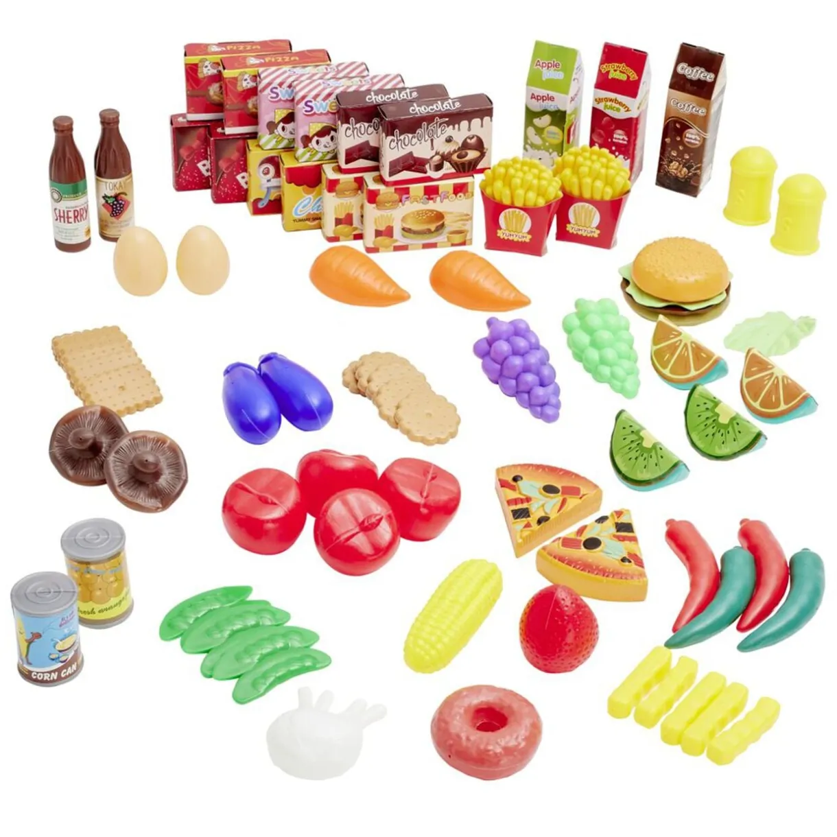 Dinette gourmande 80 pièces plastique multicolore < Gifi New