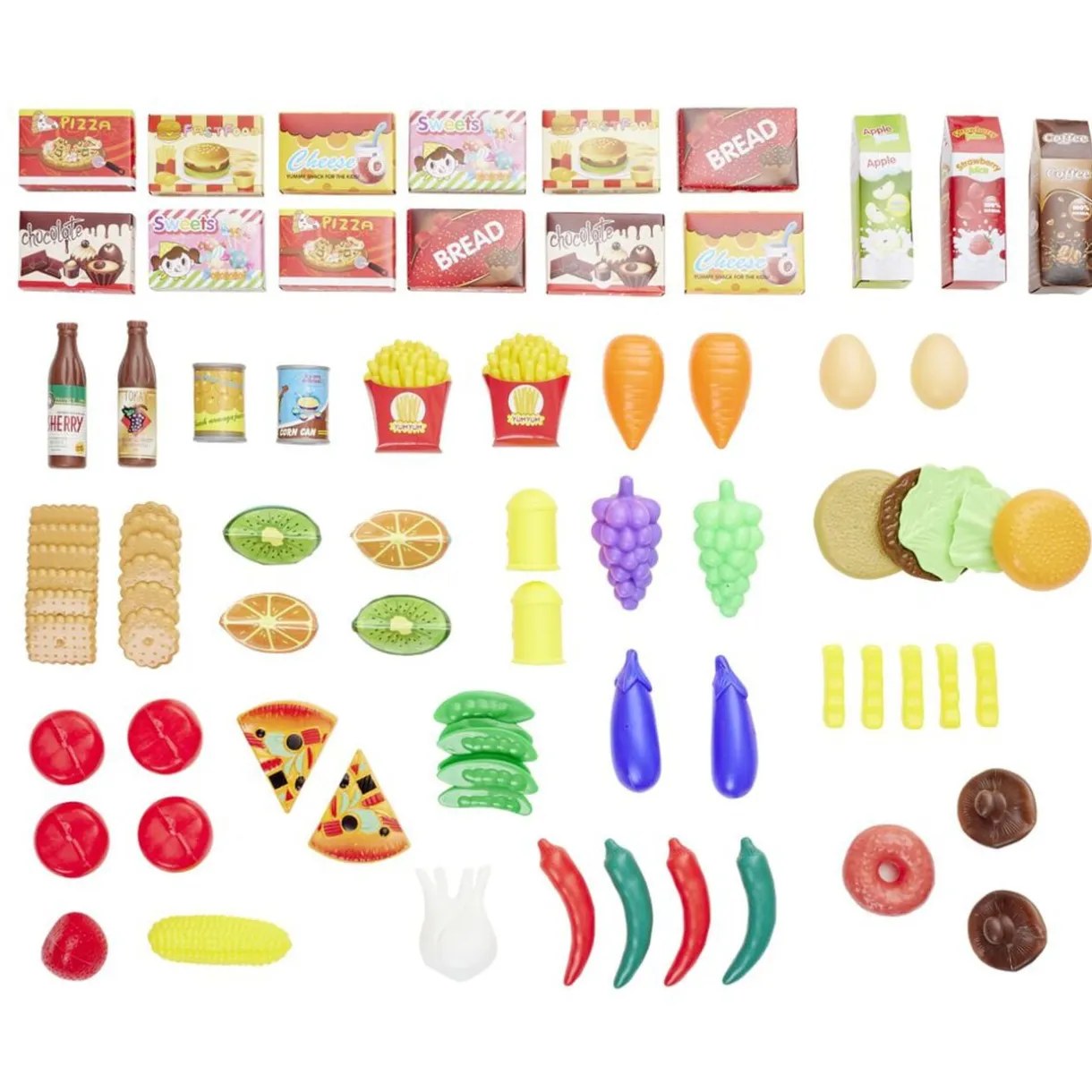 Dinette gourmande 80 pièces plastique multicolore < Gifi New