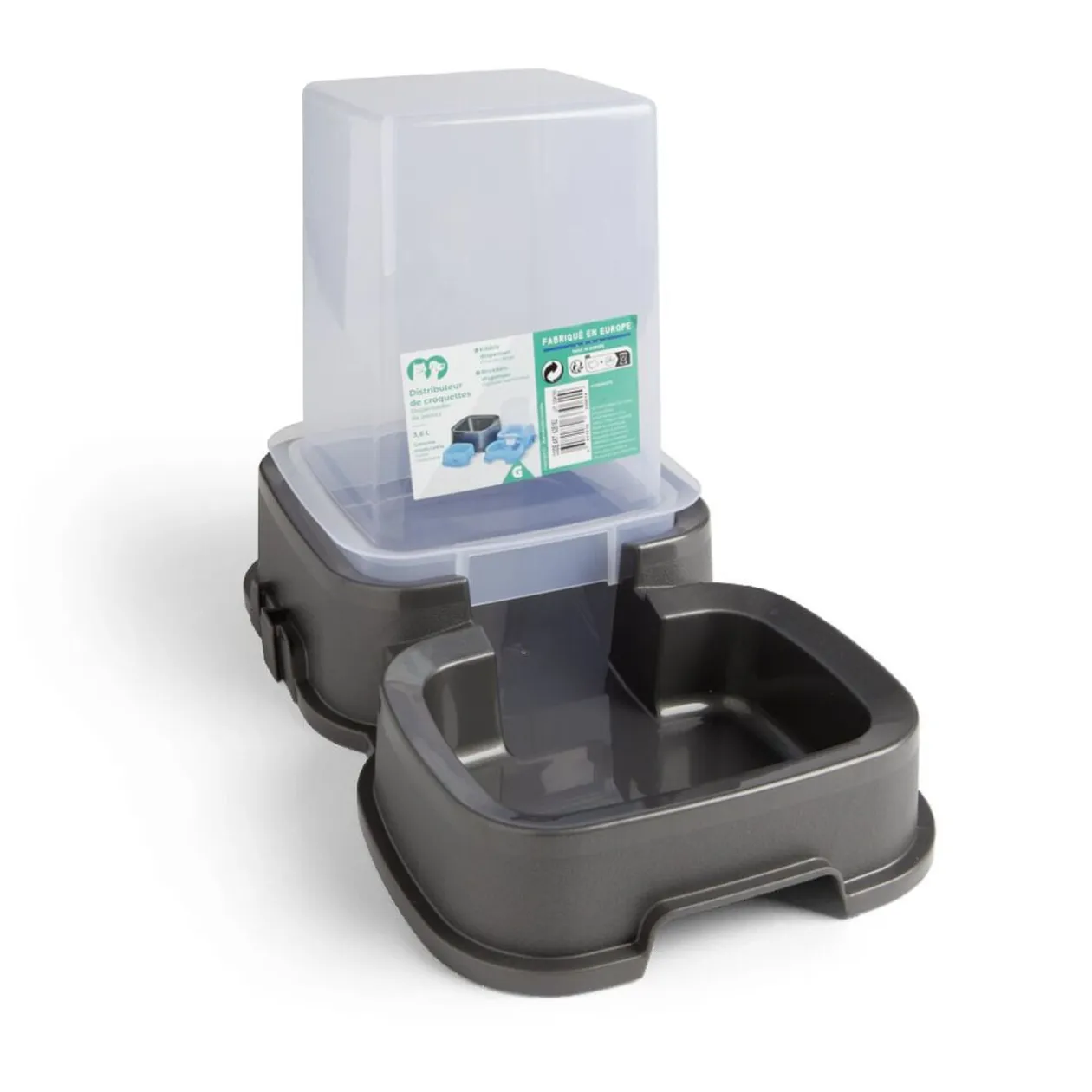Distributeur de croquettes plastique 3,6L (2 modèles)