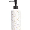 Distributeur de savon céramique motif terrazzo Ø6xH15cm
