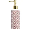 Distributeur de savon céramique vague japonaise blanc rouge Ø6xH15cm < Gifi Outlet