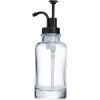 Distributeur de savon en verre transparent bleu Ø7xH21cm