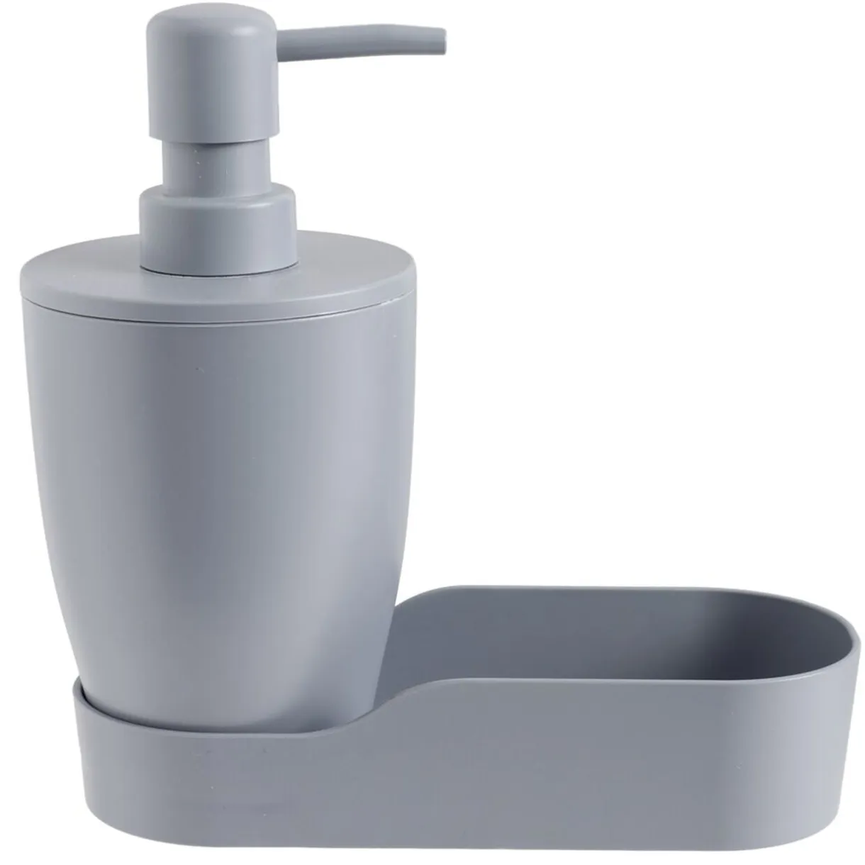 Distributeur de savon plastique avec socle 17,5x8,5xH17cm (2 modèles blanc ou gris) < Gifi Clearance