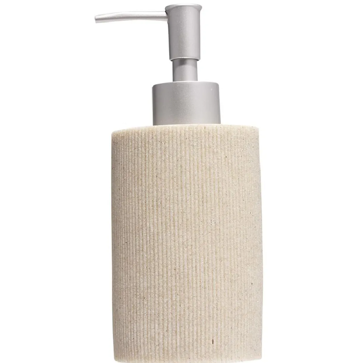 Distributeur de savon plastique beige effet texturé Ø6xH17cm < Gifi Discount