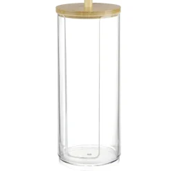 Distributeur disque de coton en plastique et bambou Ø7xH17cm < Gifi