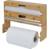 Distributeur film alimentaire et essuie-tout bambou 33,5x10xH25cm < Gifi Online