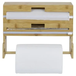 Distributeur film alimentaire et essuie-tout bambou 33,5x10xH25cm < Gifi Online