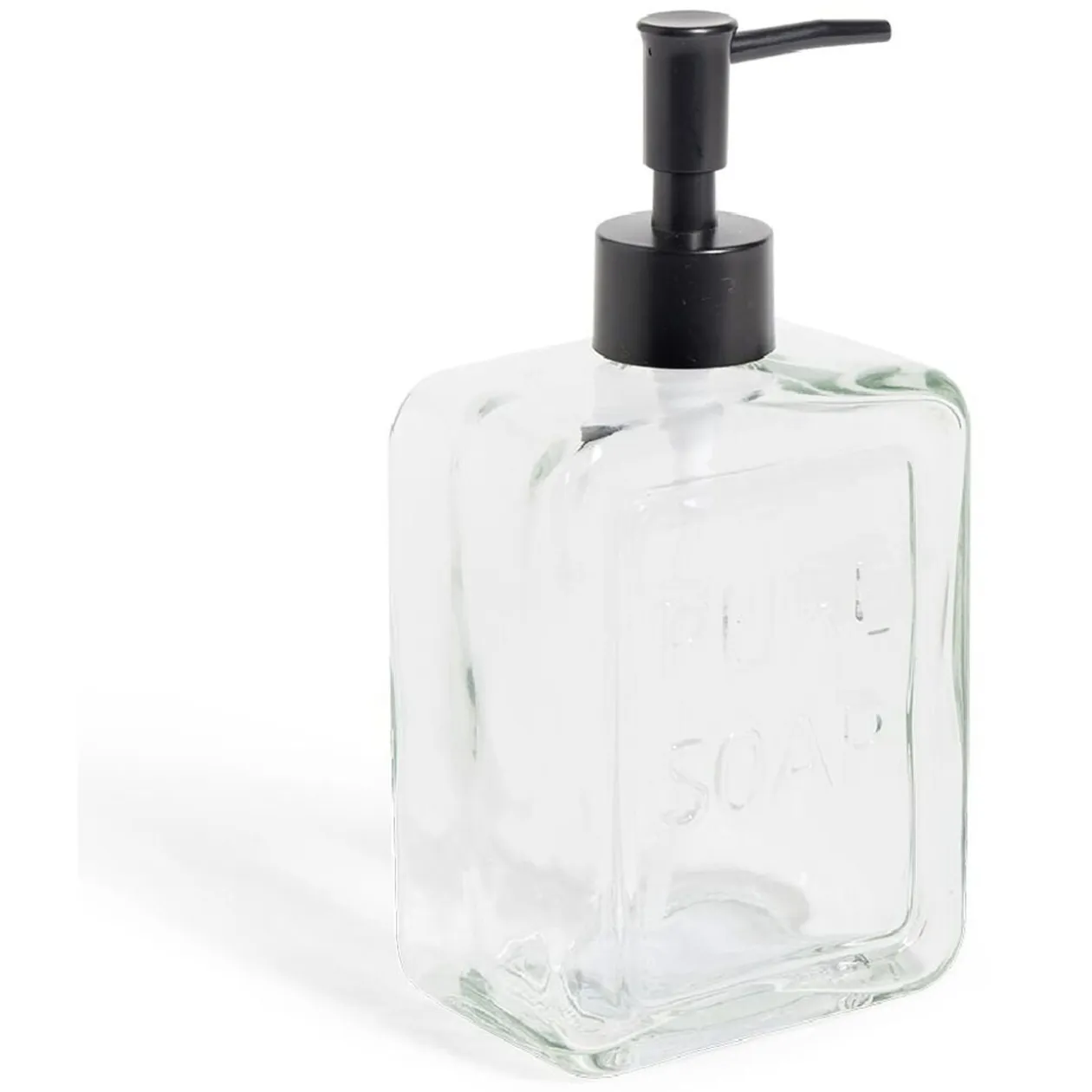 Distributeur à savon 500ml inscription Pure Soap en verre 4 coloris