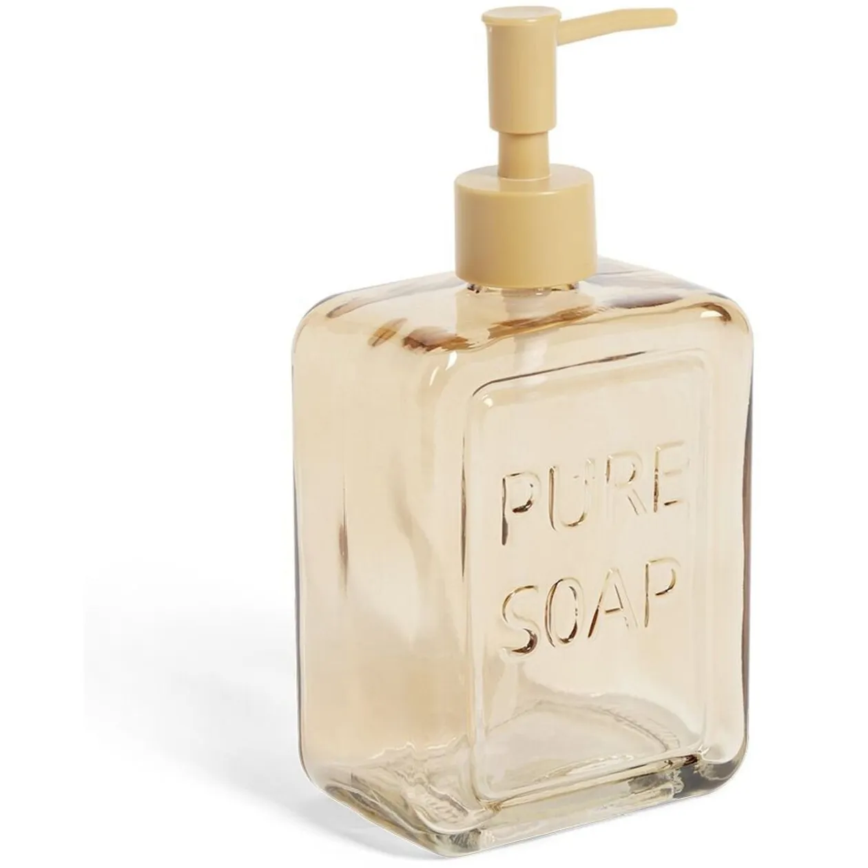 Distributeur à savon 500ml inscription Pure Soap en verre 4 coloris