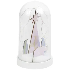 Dôme lumineux 10 LEDs pingouins et ours iridescent Ø11xH20cm < Gifi Online