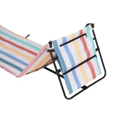 Dossier de plage pliable métal et tissu bayadère rayures multicolores 51xL150cm < Gifi Online