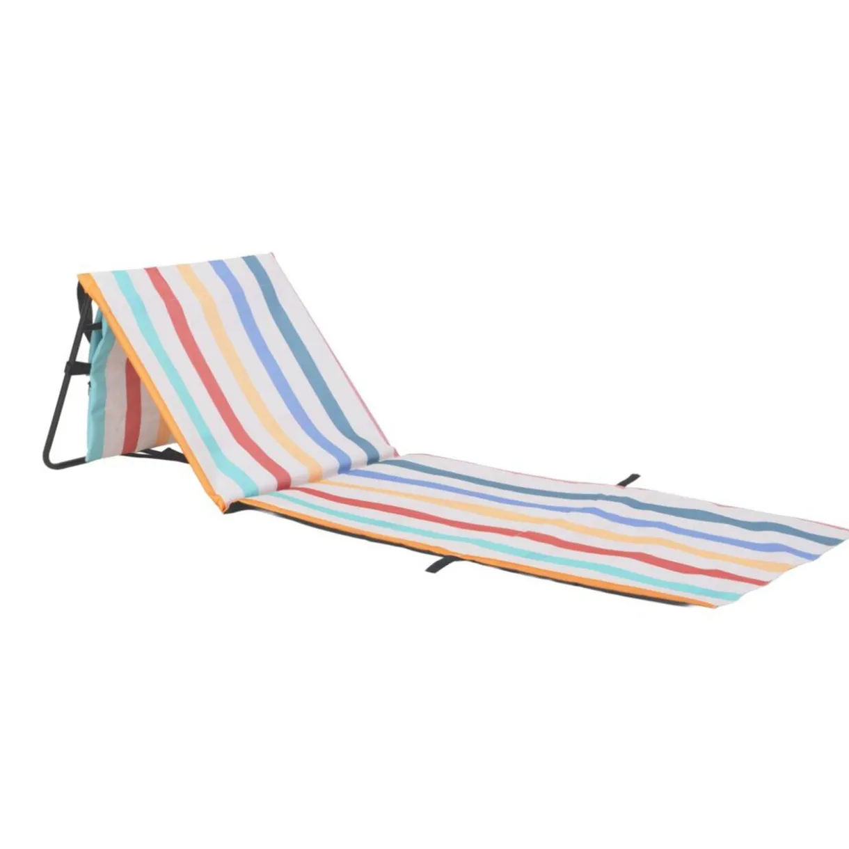 Dossier de plage pliable métal et tissu bayadère rayures multicolores 51xL150cm < Gifi Online