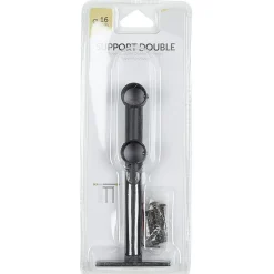Double support pour tringle noir métal