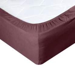 Drap-housse 2 personnes microfibre uni 140x200cm (4 modèles)