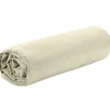 Drap housse 2 personnes 160x200cm polyester uni beige