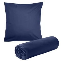Drap housse 90x190cm avec 1 taie oreiller 63x63cm uni (3 modèles) < Gifi Outlet