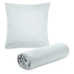 Drap housse 90x190cm avec 1 taie oreiller 63x63cm uni (3 modèles) < Gifi Outlet