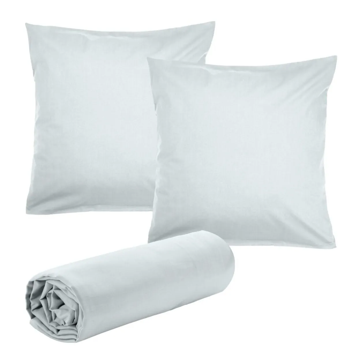 Drap housse 160x200cm avec 2 taies oreillers 63x63cm uni (3 modèles) < Gifi Hot