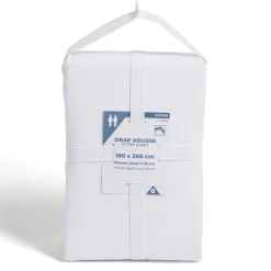 Drap housse 180x200cm 100% coton blanc < Gifi Best