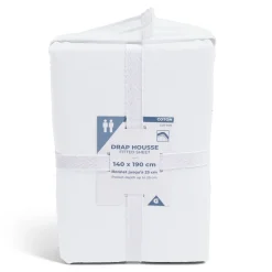 Drap housse 140x190cm 100% coton blanc