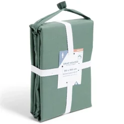 Drap housse 90x190cm 100% coton percale vert < Gifi Outlet