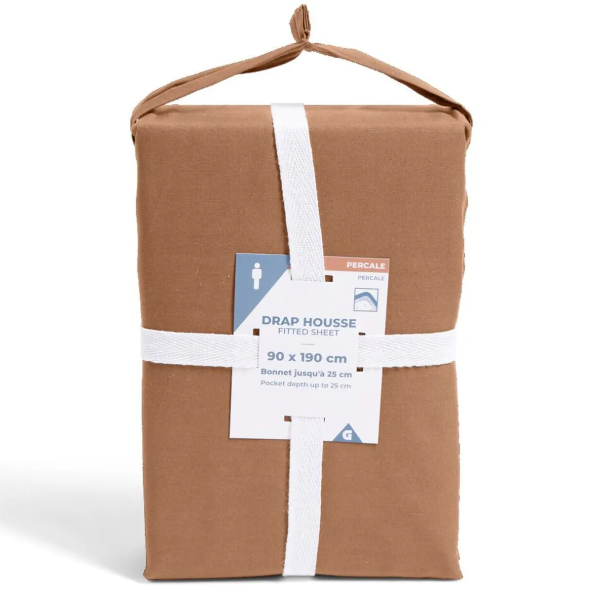 Drap housse 90x190cm 100% coton percale rouge < Gifi New
