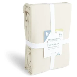Drap housse 140x200cm polycoton beige < Gifi Discount