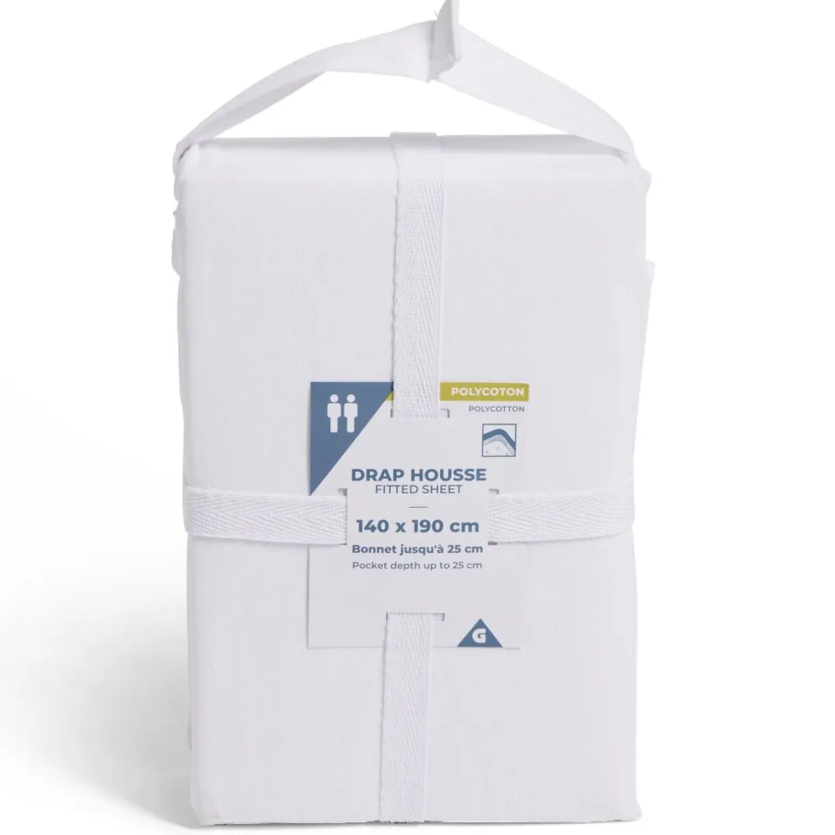 Drap housse 140x190cm polycoton blanc < Gifi Clearance