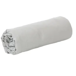 Drap plat uni gris 2 personnes