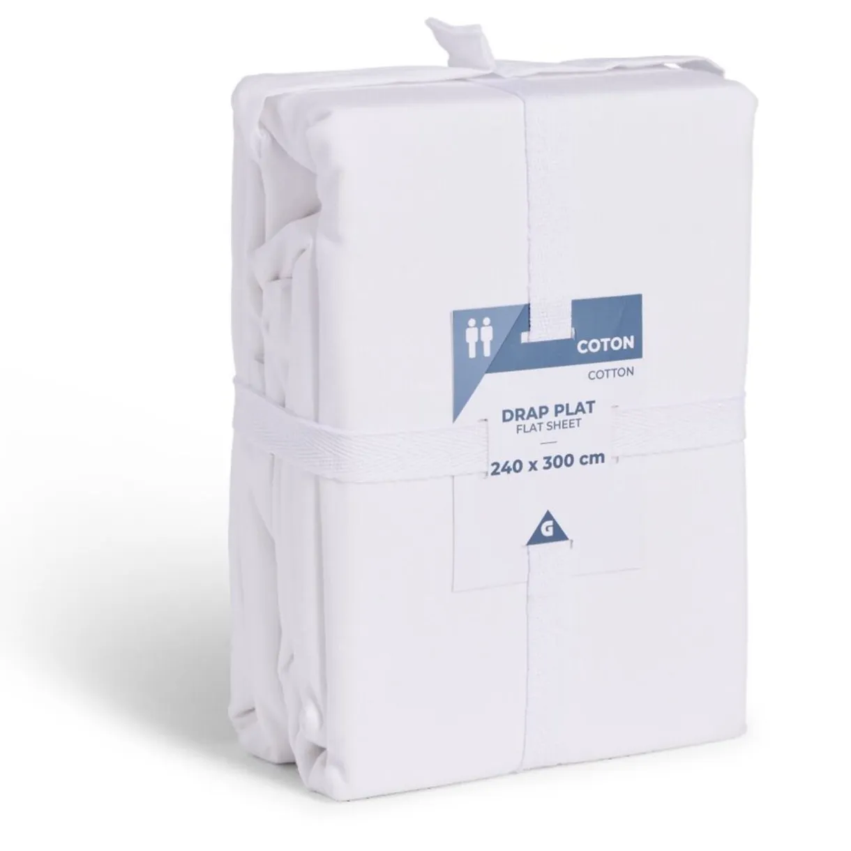 Drap plat 240x300cm 100% coton blanc < Gifi Outlet