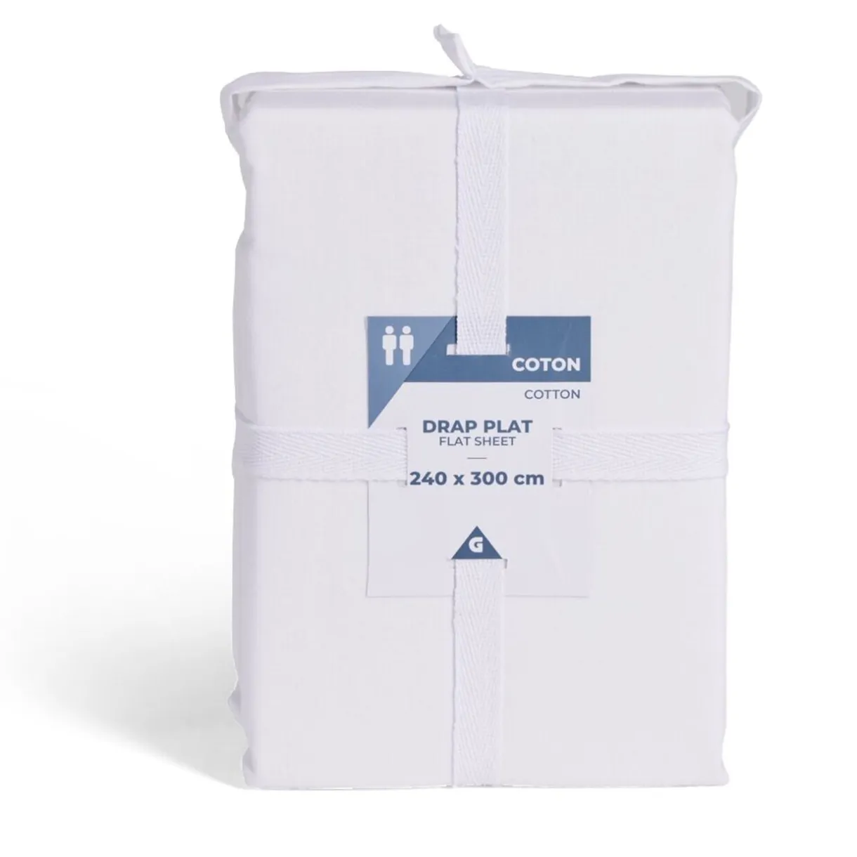 Drap plat 240x300cm 100% coton blanc < Gifi Outlet