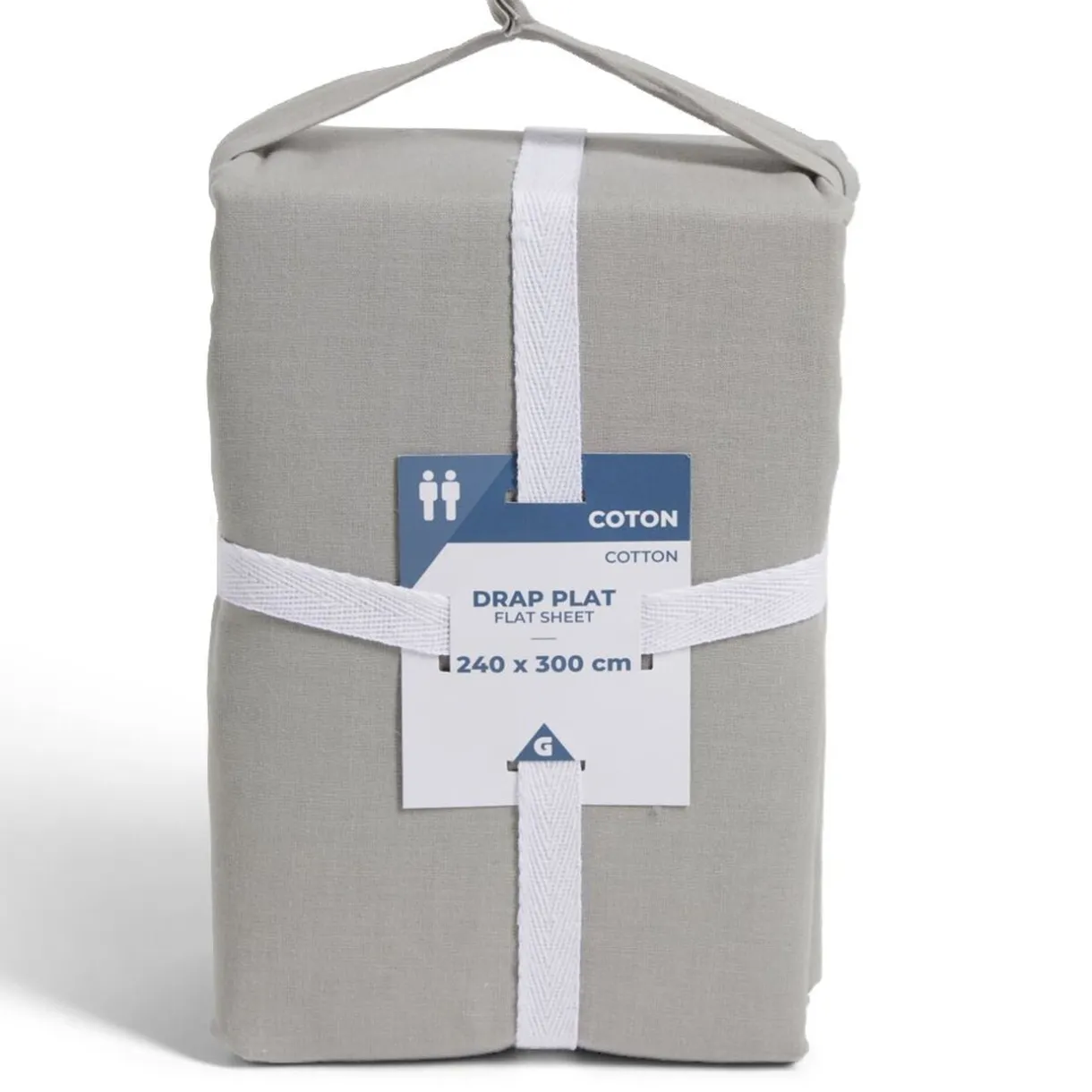 Drap plat 240x300cm 100% coton gris clair < Gifi Online