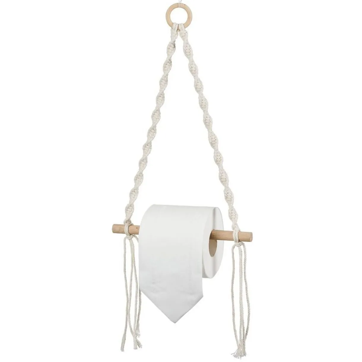 Dérouleur papier WC macramé 20xH54cm < Gifi