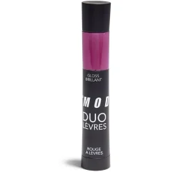 Duo levres gloss et rouge a levres assortie