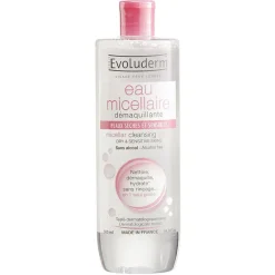 Eau micellaire Evoluderm démaquillante peaux sensibles 500 ml