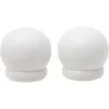 Embout de tringle anglais en bois blanc laqué Ø20mm x2