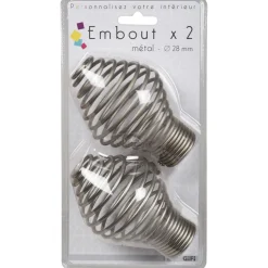 Embout pour tringle à rideaux x2 couleur métal nickel < Gifi Discount