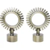 Embout tringle à rideau Ø20mm aluminium brossé x2 forme engrenage < Gifi
