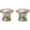 Embout tringle à rideau Ø20mm aluminium brossé x2 forme arrondie