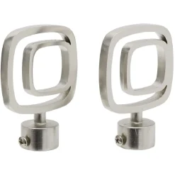 Embout tringle à rideau Ø20mm carré ajouré aluminium brossé x2 < Gifi New
