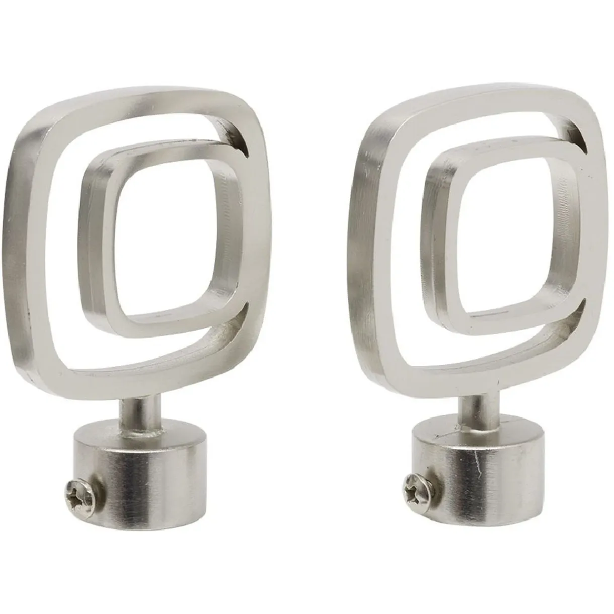Embout tringle à rideau Ø20mm carré ajouré aluminium brossé x2 < Gifi New
