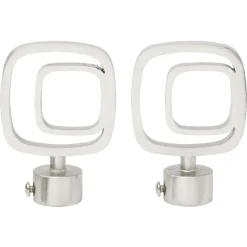 Embout tringle à rideau Ø20mm carré ajouré aluminium brossé x2 < Gifi New