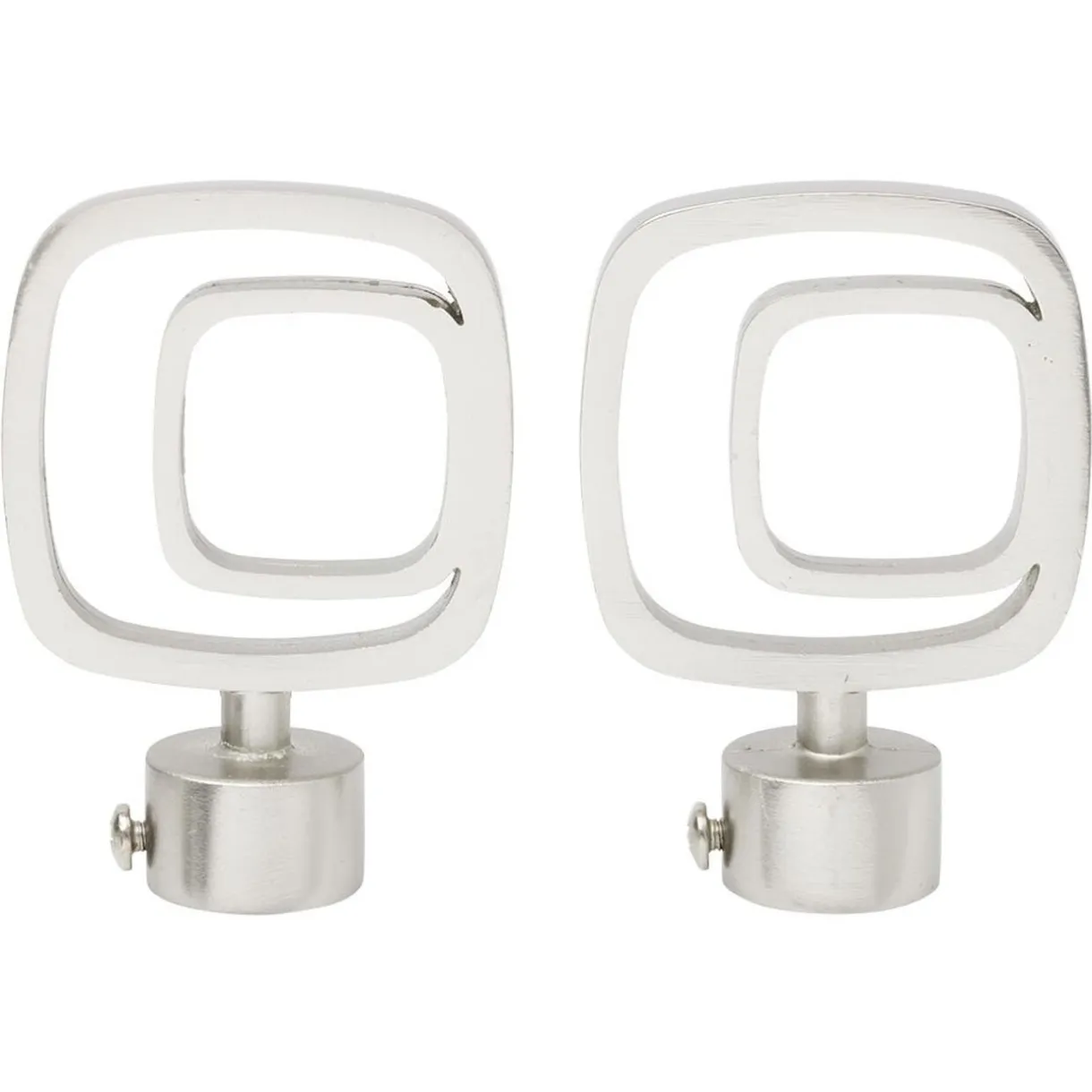 Embout tringle à rideau Ø20mm carré ajouré aluminium brossé x2 < Gifi New