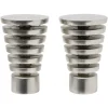 Embout tringle à rideau Ø28mm cône ajouré aluminium brossé x2