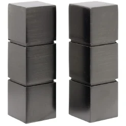 Embout tringle à rideau Ø20mm 3 cubes aluminium x2