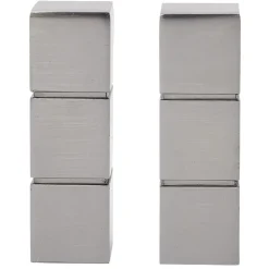 Embout tringle à rideau Ø20mm 3 cubes aluminium x2
