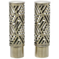 Embout tringle à rideau Ø20mm cylindrique aluminium laiton brossé x2
